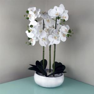 Realistische künstliche Orchideenpflanzen, vollständig getopft