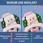 Gepersonaliseerde kersthangers met naam Baby's eerste Kerstmis - 2023 kunsthars kerstboomversiering, gepersonaliseerde , cadeaus voor baby's, dochters, kleinkind, bloemenkrans