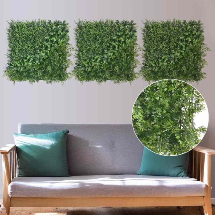 wand, bosgroen, set van 3, elk 50 x 50 cm, groen voor binnen en buiten, uv-bestendig, onderhoudsvriendelijk en duurzaam, verticale tuin voor een feel-good sfeer en