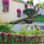 2 stuks kunstmatige blauweregen bloemen kunstmatige hangende mand plant wijnstok nep zijde hangende bloem voor tuin muur hek bruiloft balkon outdoor indoor huis deur decoratie
