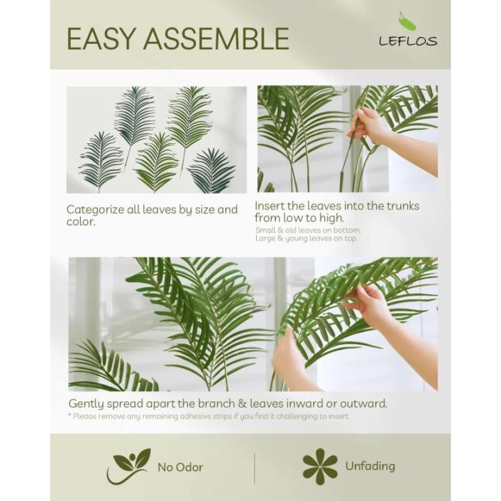 195cm künstliche Dypsis Lutescens Palme, Pflanze nur für den Innenbereich mit 18 abnehmbaren Stämmen, deko für Büro, Laden, Wohnung und Party