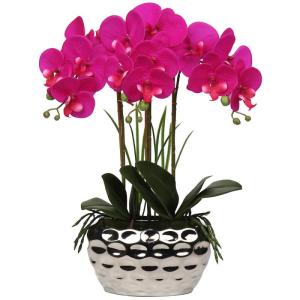 44 cm kunstorchideeën Phalaenopsis kunstbloemen als echt decoratief orchidee bonsai kunstplant arrangement in keramische pot voor tafel woonkamer wooncultuur decoratie