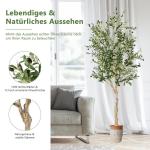 Olijfboom, kunstplant, 182 cm, grote in pot, kunstboom, lijkt op een echte plant, plastic plant, decoratie, woonkamer, slaapkamer, kantoor (182 cm, 1)