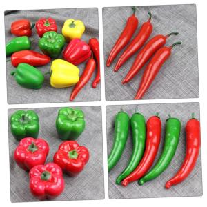 4 Sätze Simulationsmodell Paprika Schaufensterpuppe Maneküre- Set Schaufensterpfeffer Ziernieten Gefälschter Pfeffer Simulation Lebensmittelmodell Stütze Poly-Drache 5 Stück *