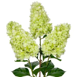 Set van 3 kunstmatige hortensia's kunstbloemen als echte lentebloemen, pluimhortensia, 73 cm, groene decoratieve bloemen, kunsttakken voor bloemstuk, thuis, resto, lentedecoratie