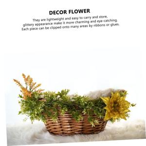 21 STK Künstliche Blumen Weihnachtsglitter Rosengirlande Künstliche Weihnachtsblumen Krippendekor Glitzernde Weihnachtssternblume Gold Weihnachtsglitzerblume Weihnachtsbaum Sport