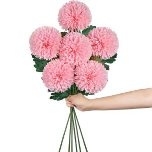 10 cm grote kunstbloem hortensia met 63 cm lange steel, 6 stuks roze kunstmatige hortensia bloemen, kunststof bloemen hortensia voor woondecoratie, kantoor, tuin party deco, bruilo