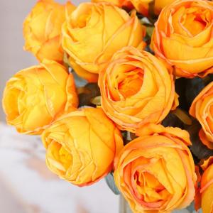 10 stuks gele kunstrozen, 50 cm, lang, enkele roos, kunstbloem, zijden bloesem, roos, realistische bloem voor tafel, kantoor, feest, bruiloft, woondecoratie (geel, 10 stuks)