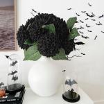 , 20 stuks, dahlia's met bladeren en stelen, doe-het-zelf dahlia-schuim bloem voor bruiloft, boeketten, bloemen, centerpieces, arrangementen feesttafels, woondecoratie, zwart