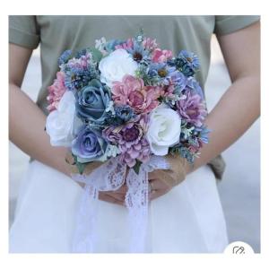 Hochzeitsstrauß for die Braut mit künstlichen Blumen, künstlichen Blumen, Dekorationszubehör for die Hochzeits- und Verlobungszeremonie, künstlicher Blumenstrauß aus Seide