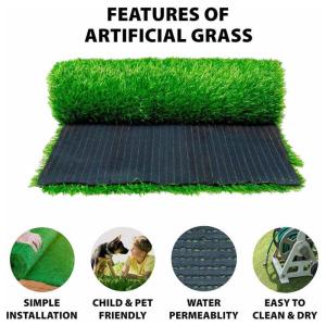 Kunstrasen, Kunstrasen, 25 cm, Kunstrasen, Astroturf-Teppich, für drinnen und draußen, Grasteppiche für die Terrasse mit Abflusslöchern für Hunde, Garten, Rasen, Landschaft, B