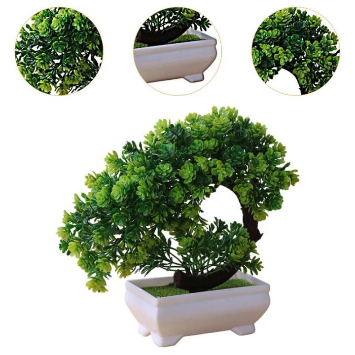 Kunstdecoratieve plant in pot, ornament, in pot voor decoratieve woonkamer, kantoor, tuin, lotusstijl