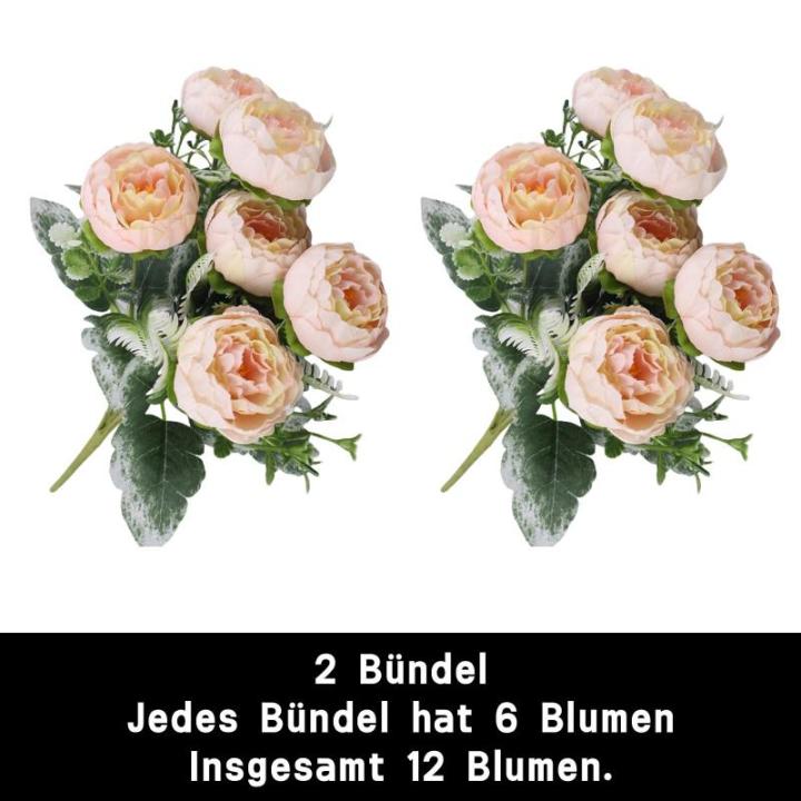 Kunstbloemen, 12 stuks, kunstbloemen, boeketten voor tuin, feest, kantoor, decoratie, bruid, bruiloftsboeket, roze decoratie 1004