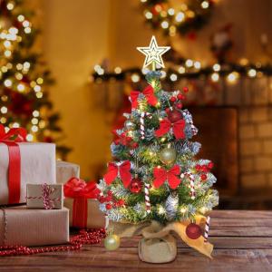 Festive Tree, Cute Table Tree, Pre Lit Tree Holiday Tabletop Decoration, Christmas Tree Ornament, Faux Christmas Tree, Seasonal Home Decors, Compact Christmas Tree, Colorful Tablet