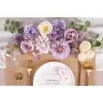 Künstliche Blumen Combo Lila Blumen Mix Seide Blumen Dahlie Rosen mit Stielen für DIY Hochzeit Brautsträuße, Babyparty, Blumenarrangement, Tischaufsätze, Heimdekorationen.