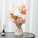 Kunstbloem zijden hortensia bloemstukken, witte bloem faux planten boeketten voor bruiloft decoraties, plastic bloemen tafel centerpieces voor thuis, tuin, kantoor decor (1, wit)