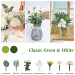 Kunstbloemen, , bloemen, 59 stuks, eucalyptus, hortensia, zijdebloemen als echte bloemstukken, tafel, kernstuk voor doe-het-zelf decoratie, woonkamer, slaapkamer,