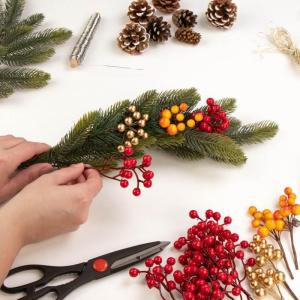 25x Decoratieve tak - decoratieve kleine takken met bessen - decoratieve takken als tafeldecoratie - knutselaccessoires voor doe-het-zelfwerkzaamheden (25 stuks - rode bessen 1)