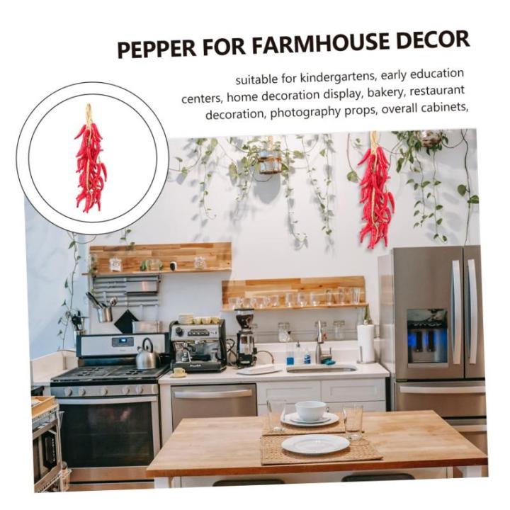3 Sätze Simulierte Hängende Knoblauchspieße Künstliches para Foto-Requisiten Modelle Bauernpfefferdekor Simulation Chili-dekor Hängende Lebensechte Paprika Schaum Rot 5 Stück