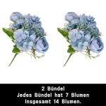 Kunstbloemen, 14 bundels pioenrozen, kunstbloemen, decoratie, als echt voor bruiloft, thuis, tafel, party, raamdecoratie 1012