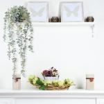 Hangende kunstplant, eucalyptus, hangplant, echt voor muur, kamer, huis, binnen en buiten, plankdecoratie