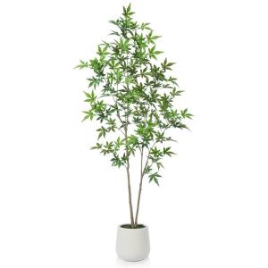 Kunstplant Esdoorn 150 cm grote , wit, bloempot, esdoornboom, als echt voor thuis, kantoor, tuindecoratie (1 stuks)