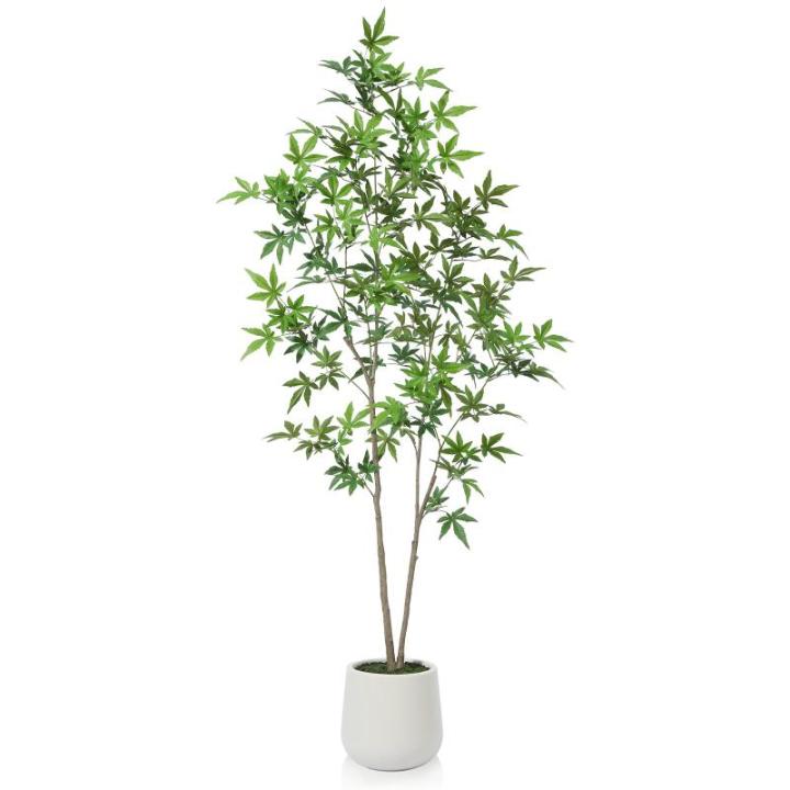 Kunstplant Esdoorn 150 cm grote , wit, bloempot, esdoornboom, als echt voor thuis, kantoor, tuindecoratie (1 stuks)