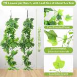 Hangende , 2 stuks, eucalyptus-bladeren, hangend, onderhoudsvrije plastic hangplanten, namaakklimplanten voor muur, keuken, hangmand, decoratie (100 cm)