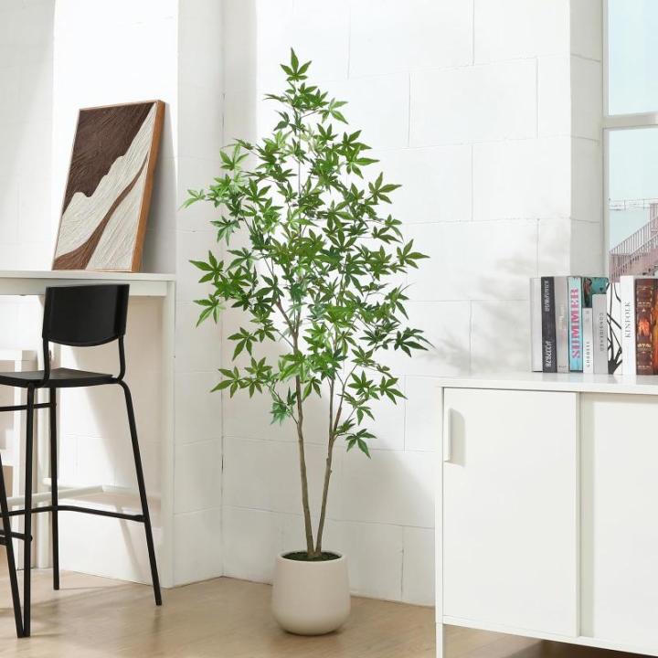 Kunstplant Esdoorn 150 cm grote , wit, bloempot, esdoornboom, als echt voor thuis, kantoor, tuindecoratie (1 stuks)