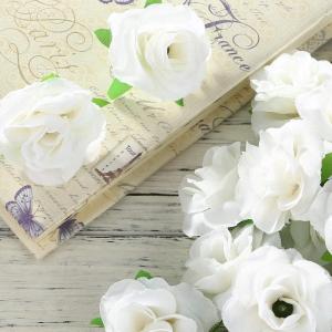 Kunstbloemkoppen, 50 stuks, kunstbloemen, rozen, voor bruiloft, feest, decoratie, doe-het-zelf (diameter 4 cm, wit)