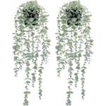Hangende , eucalyptus, decoratie, hangend, kunstplant als echt voor muur, kamer, huis, binnen en buiten, plankdecoratie, 2 stuks