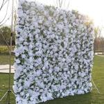 3D-Rosen-Blumen-Wandpaneel, Weiße Stoffbasis, Gefälschte Seide, Hochzeit, Party, Fotostudio, Blumen-Wandhintergrund Für Innen- Und Außendekoration(2 * 3M)