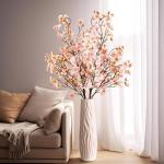 4 stuks kunstkersenbloesem, takken, roze perzikbloemen, 100 cm, kunstbloemen, bulk, lente, zijden bloemen, planten, bundel, lange stelen voor bruiloft, feest, tafel, vaas, decorati