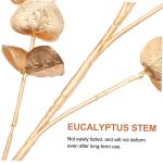 4 Stück Simulierter Ginkgo Biloba Künstliche Eukalyptusblätter Gefälschte Pflanzenornamente Gefälschte Eukalyptusstiele Vasendekore Künstliche Blumen Pflanzen Pp Golden