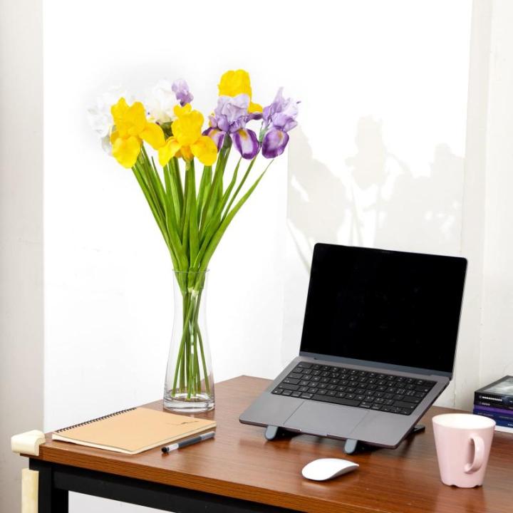 Iris 6 Pack 23,6 inch Real Touch Fake Flowers, voor bruiloft, huis, feestdecoratie (paars)