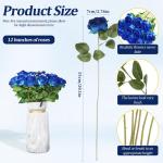 12 stuks kunstbloemen, zijden bloemen, rozen, 51 x 7 cm, kunstbloemen, bladeren en verstelbare stelen, realistische en zachte kunstbloemen voor doe-het-zelf bruiloftsfeest, Valenti