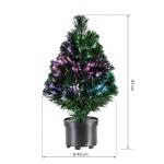 CASARIA Mini Kunstkerstboom 65cm Glasvezelverlichting Automatische Kleurverandering 9 Lichteffecten Nep Kerstboom Groen