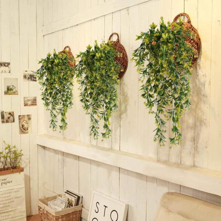 YGSAT , 2 stuks kunsthangplanten, kunststof planten, nepplanten voor binnen, hangplanten voor hangmanden voor binnen, buitentuin, bruiloftsfeestdecoratie (geel)