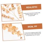 4 Stück Simulierter Ginkgo Biloba Eukalyptus-stamm Dekoration Für Hochzeitsfeiern Künstliche Eukalyptus-Picks Künstlicher Pflanzenschmuck Eukalyptuszweig Vasendekore Eisen Gold