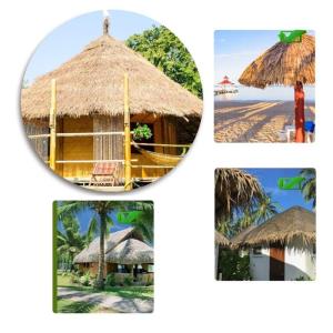 Simulation Thatch Tile Plastic Natural Wild Fake Straw Artificial Fake Thatch Straw Dekoration Bauernhaus Traufe Stroh Pe Flame Retardant Plastic (Farbe: Gelb A,Größe: 2St)