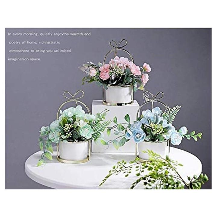 Kunstblumen Künstliche Blumen mit Keramikvase, künstliche Blumenarrangements, Tischdekoration, Blumenaufsätze, Pflanzenstrauß für das Wohnzimmer für jeden Anlass