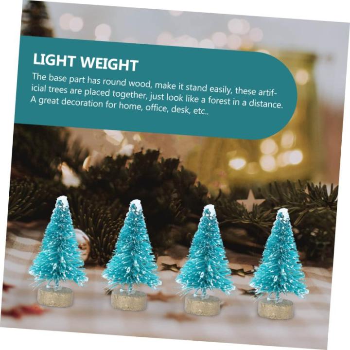 3 Sätze Mini-Weihnachtsbaum Mini-Kiefer Desktop-weihnachtsdekorationen Weihnachtsbaumdeko Weihnachtsbäume Geschmückt Künstlicher Christbaumschmuck Sisal-Seide Blue 24 Stück * 