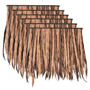 6 STÜCKE Palmenstroh Aus Kunststoff, 50 X 50 cm Mexikanische Palmenstrohrolle Tiki Hut Bar Dachstrohdekoration, (Color : Yellow-5)