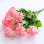 Unechte Blumen Seide Pompon-Chrysantheme Unechte Blumen Innen Rosa Seidenblumen Dekoration für Haus, Garten, Büro, Küche, Tisch