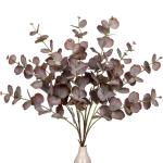 5 stuks kunsttakken, eucalyptus, decoratieve takken, bruine eucalyptusbladeren, kunstplant als echte decoratieve planten voor bruiloft, tafelopzetstuk, bloemstuk, woondecoratie