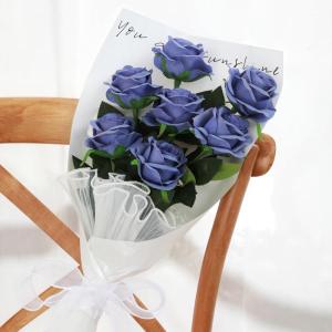10 stuks kunstzijde blauwe roos bloemen, enkele stengel neprozen nepbloemen voor thuisfeest bruiloft boeket (misty blue), 10 stuks