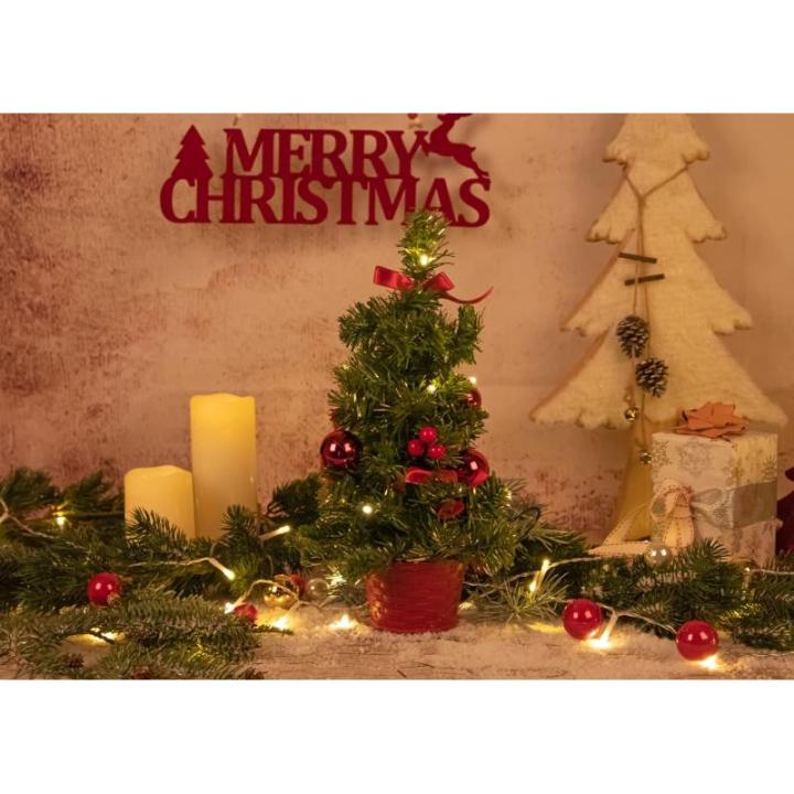 8582154 Decoratieve dennenboom met 10 leds, warm wit, met 6 uur timerfunctie, werkt op batterijen, voor Kerstmis, advent, als sfeerlicht, kerstboom, ca. 35 cm.
