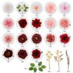 Künstliche Blumen Combo Rote Blumen Mix Seidenblumen Dahlie Rosen mit Stielen für DIY Hochzeit Brautsträuße Babyparty Blumenarrangement Tischaufsätze Heimdekorationen