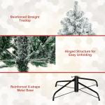 Vija Kunstkerstboom, versierde kerstboom, gevlokte look met standaard, buigbare 995 pvc-takken, moeilijk ontvlambaar, opvouwbare kerstboom, dennenboom, 180 cm