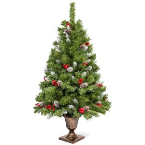 Kunstkerstboom, 1,2 m realistische ingang kerst met 320 takken tips voor voordeur, veranda, entree, Kerstmis, woondecoraties
